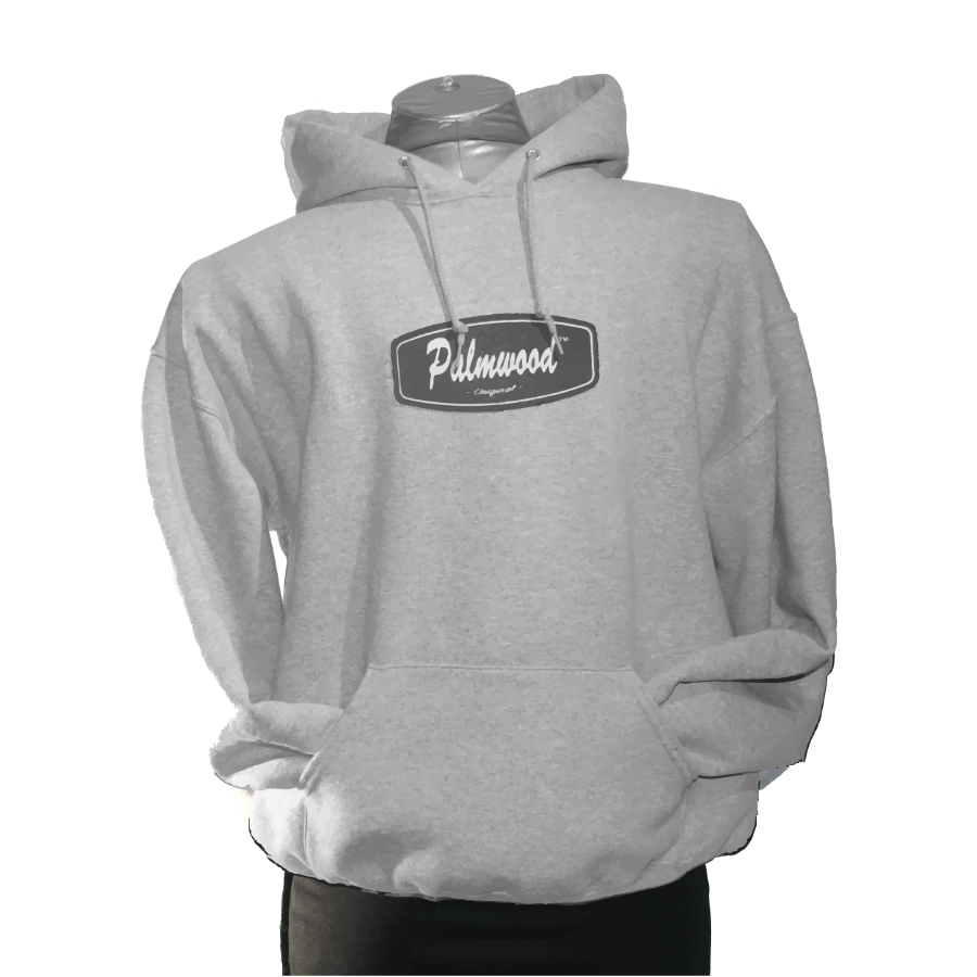 Palmwood Patch on a Grey Hoodie
