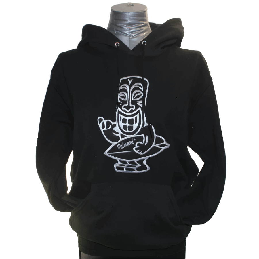 Embroidered Woodie on Black Hoodie